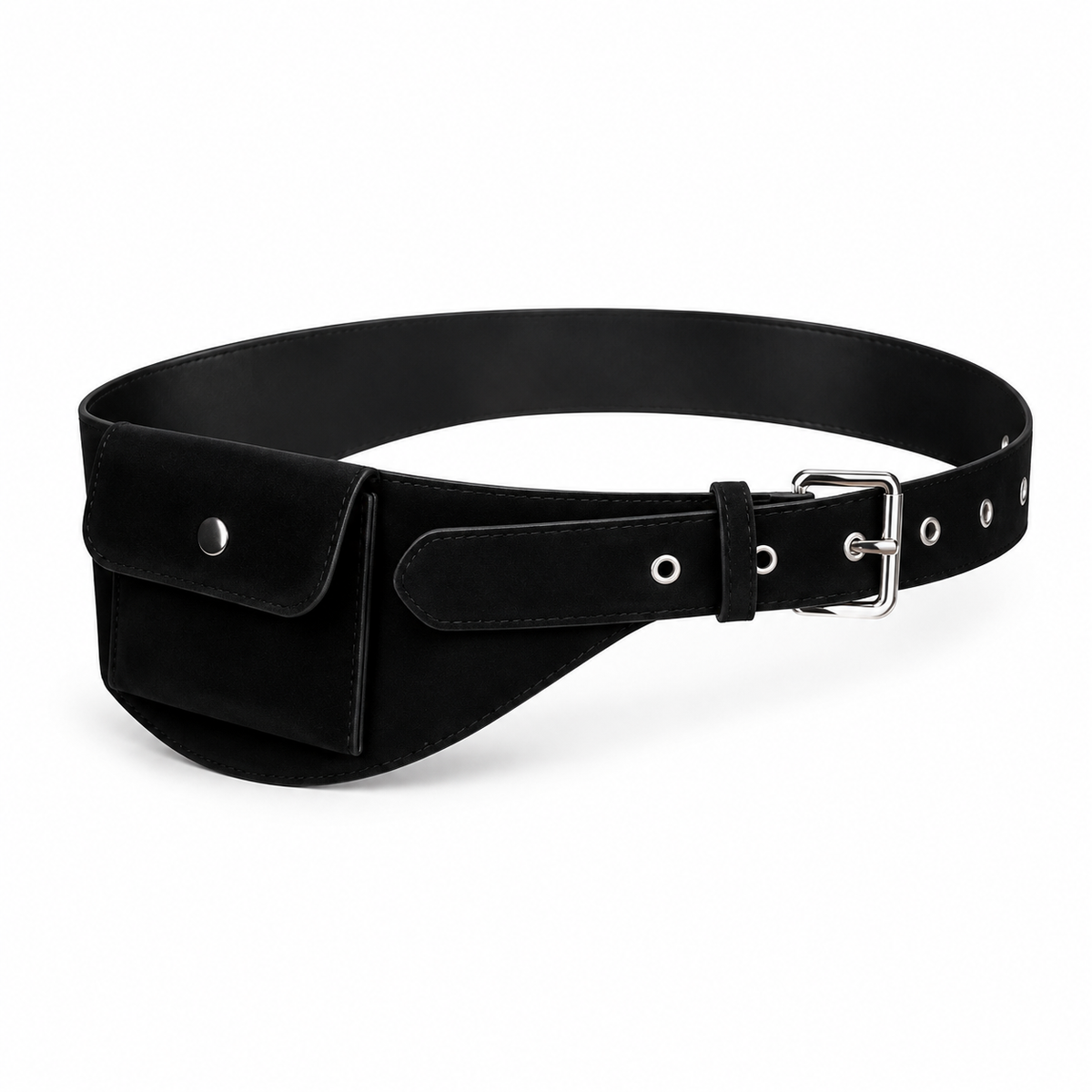 Black Adjustable Waist Belt Pouch Bag