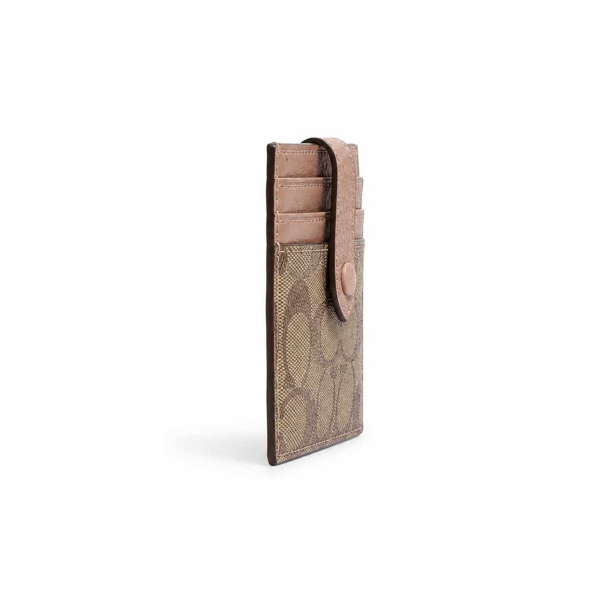 Monogram Pattern Slim Card Holder Wallet
