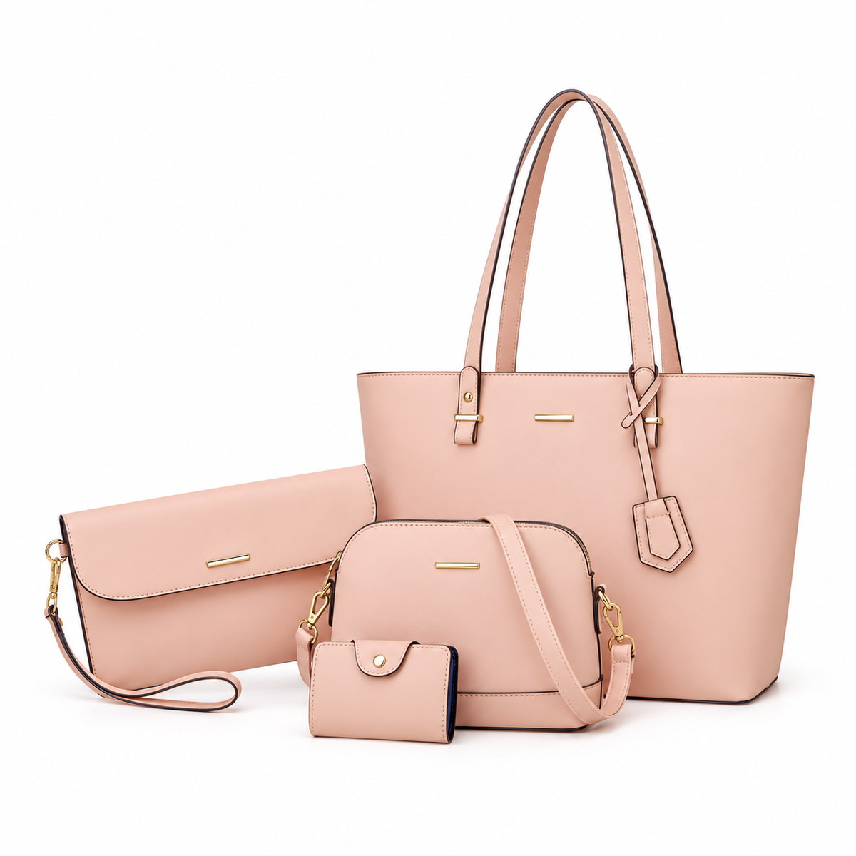 Blush Pink Four Piece Handbag Set