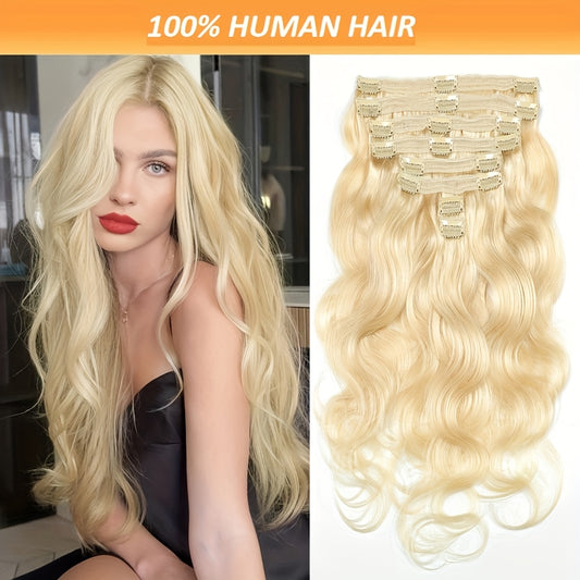 Real Human Hair Body Wave Human Hair Clip In Extensions