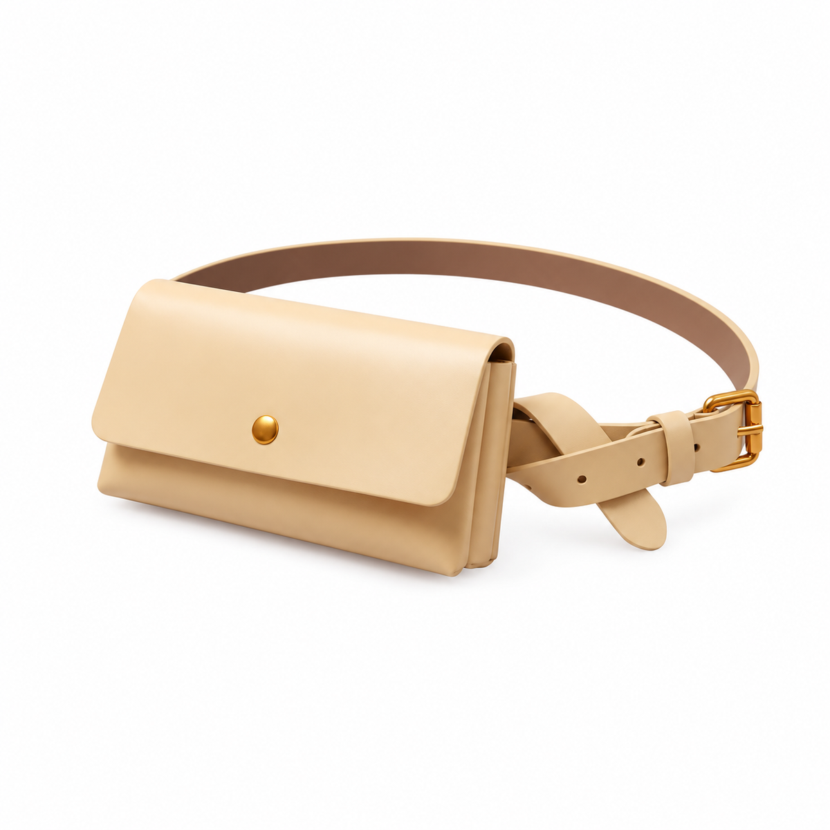 Cream Beige Adjustable Waist Belt Bag