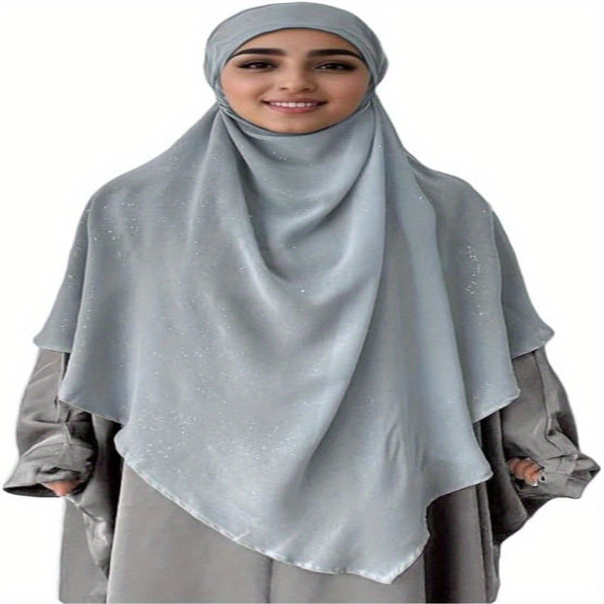Women's Full Coverage Long Khimar Hijab Niqab - Elegant Islamic Prayer Scarf Wrap, Breathable Chiffon-like Fabric Abaya, for Ramadan, Eid, Daily Prayer & Modest Fashion - Islamic Hijab Clothing