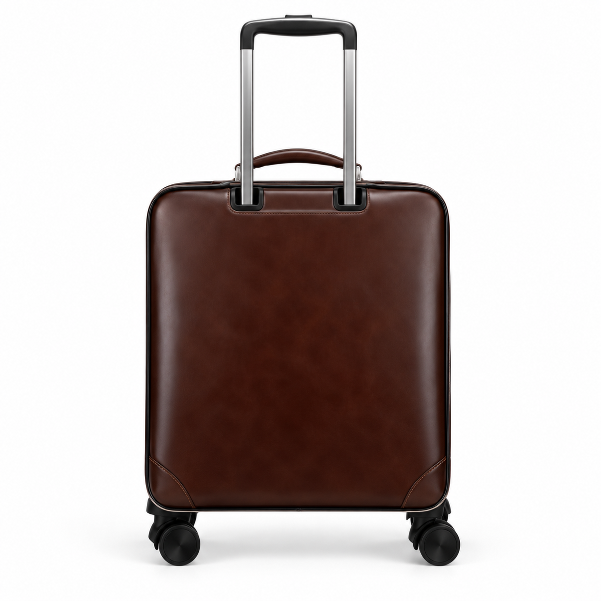 Classic Coffee Leather Trolley With Handle