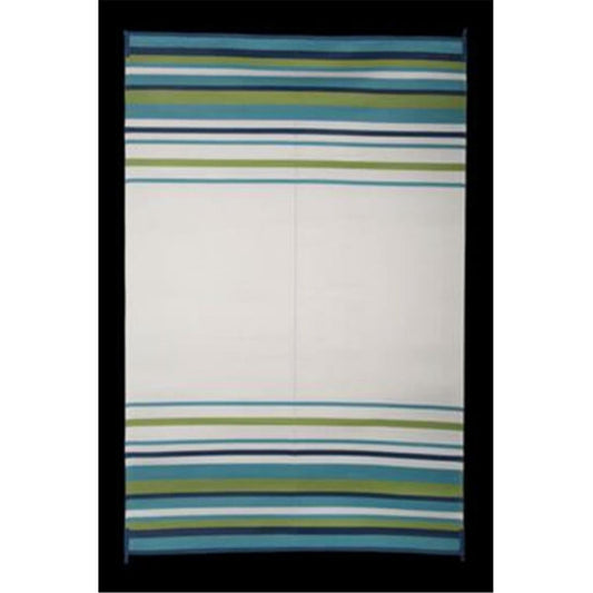 212 Main 8 x 20 ft. Reversible RV Outdoor Patio Medium Rug Aqua & Navy