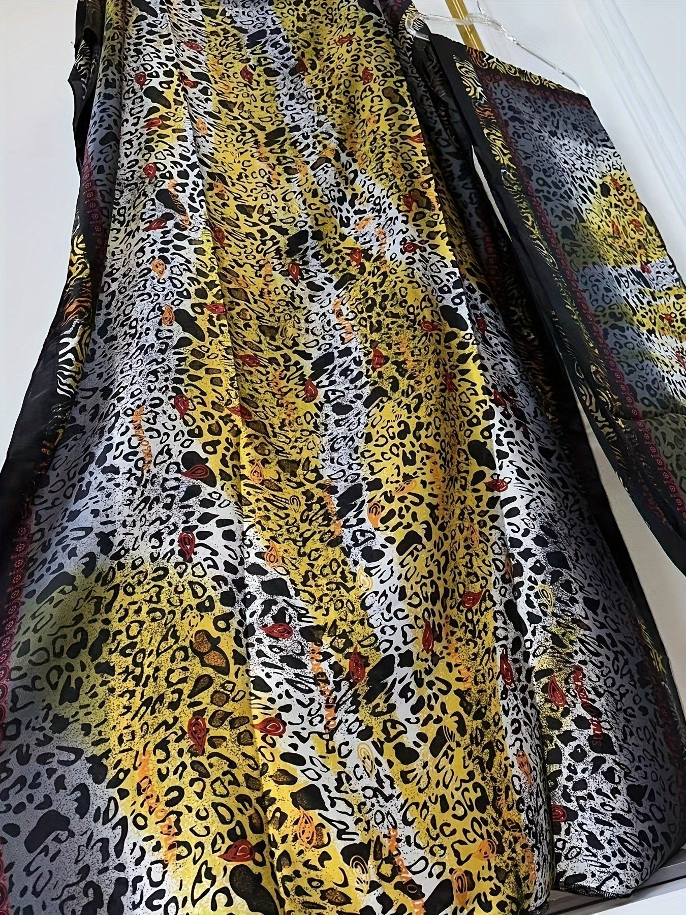 Women's Middle Eastern Style Color-Block Batwing Sleeve Long Cover-Up Abaya Dress with Scarf - Loose Fit H-Shaped All-Season Lightweight Beach Pool Party Dress