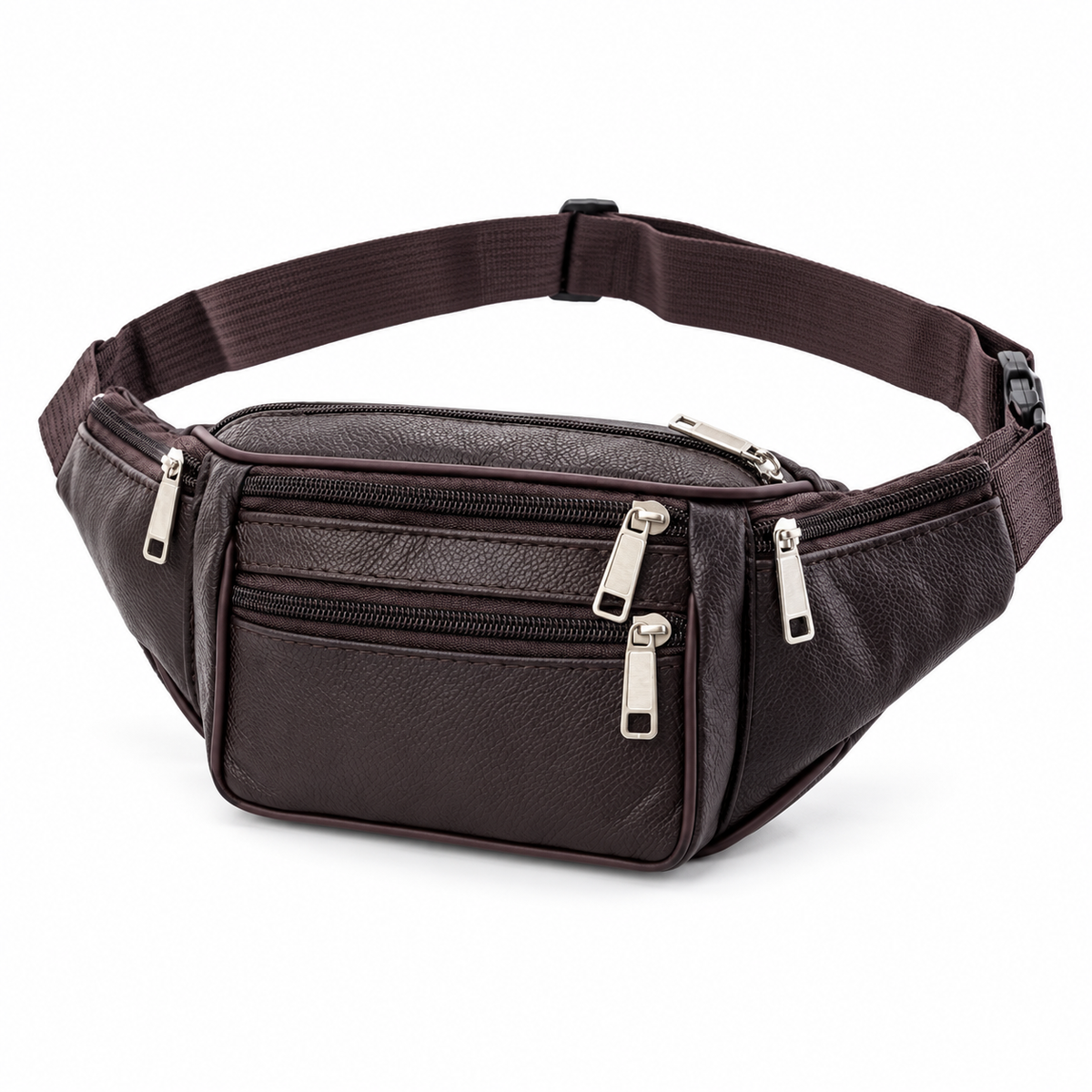 Dark Brown Multi Pocket Waist Bag