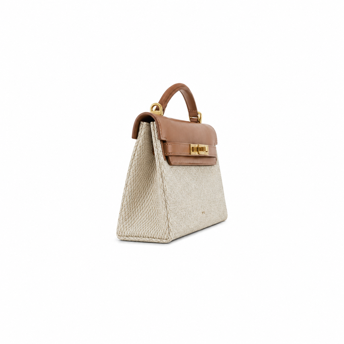 Luxe Woven Leather Top Handle Handbag