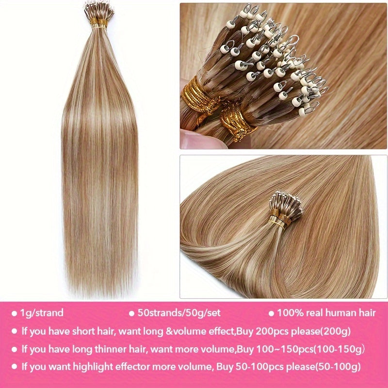 50g/50s Real Human Hair Nano Tip Hair Extensions