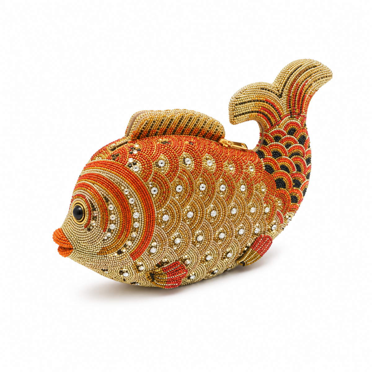 Jeweled Fish-Shaped Beaded Evening Clutch
