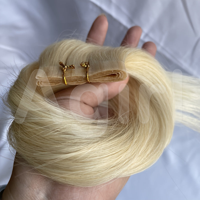 Invisible Long Tape PU Skin Weft Human Hair Bundles No Glue Real Natural Hair Seamless 16inch Weft Hairpieces for Salon Supply