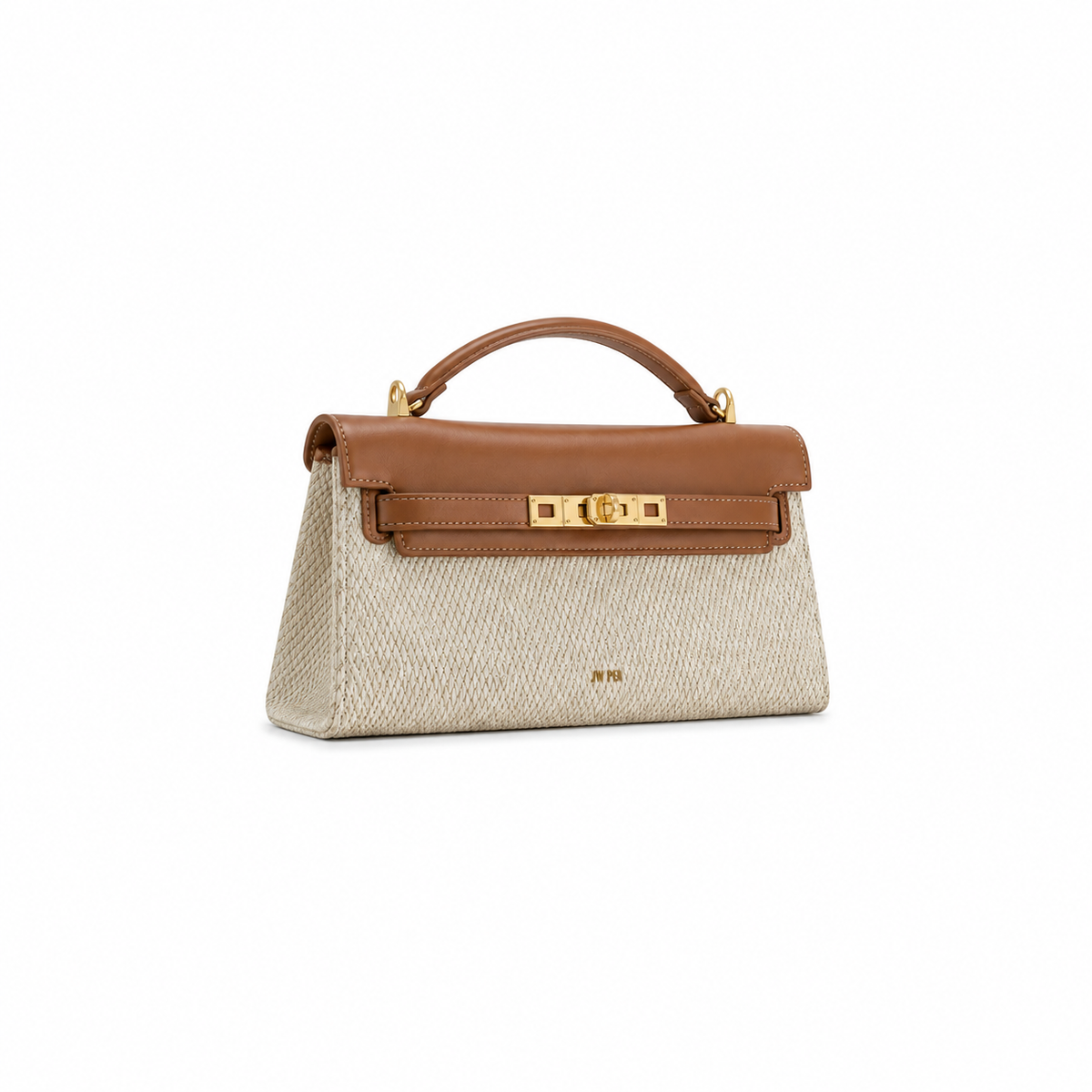Luxe Woven Leather Top Handle Handbag