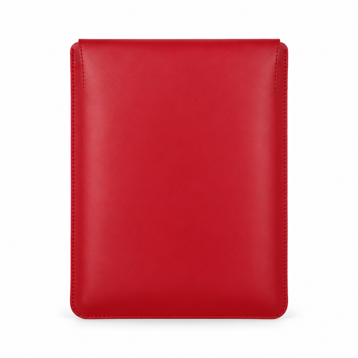 Red Leather Laptop Bag With Button