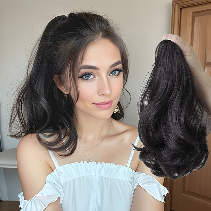 Claw Ponytail Medium Long Curly Wavy Synthetic Hair Extensions