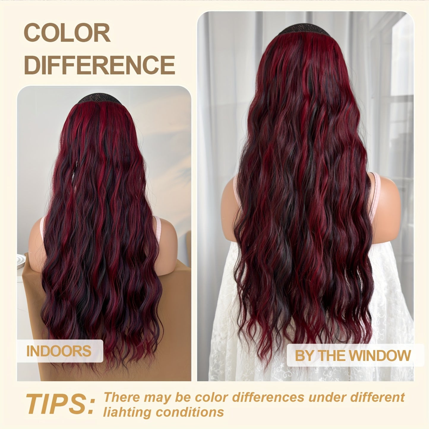 24 Inch Long, Easy to Apply, Heat Resistant Clip-in Hair Extensions, 7pcs Curly Wave Synthetic Hairpiece, Black Brown for Women, Party Ready, No Tools Required