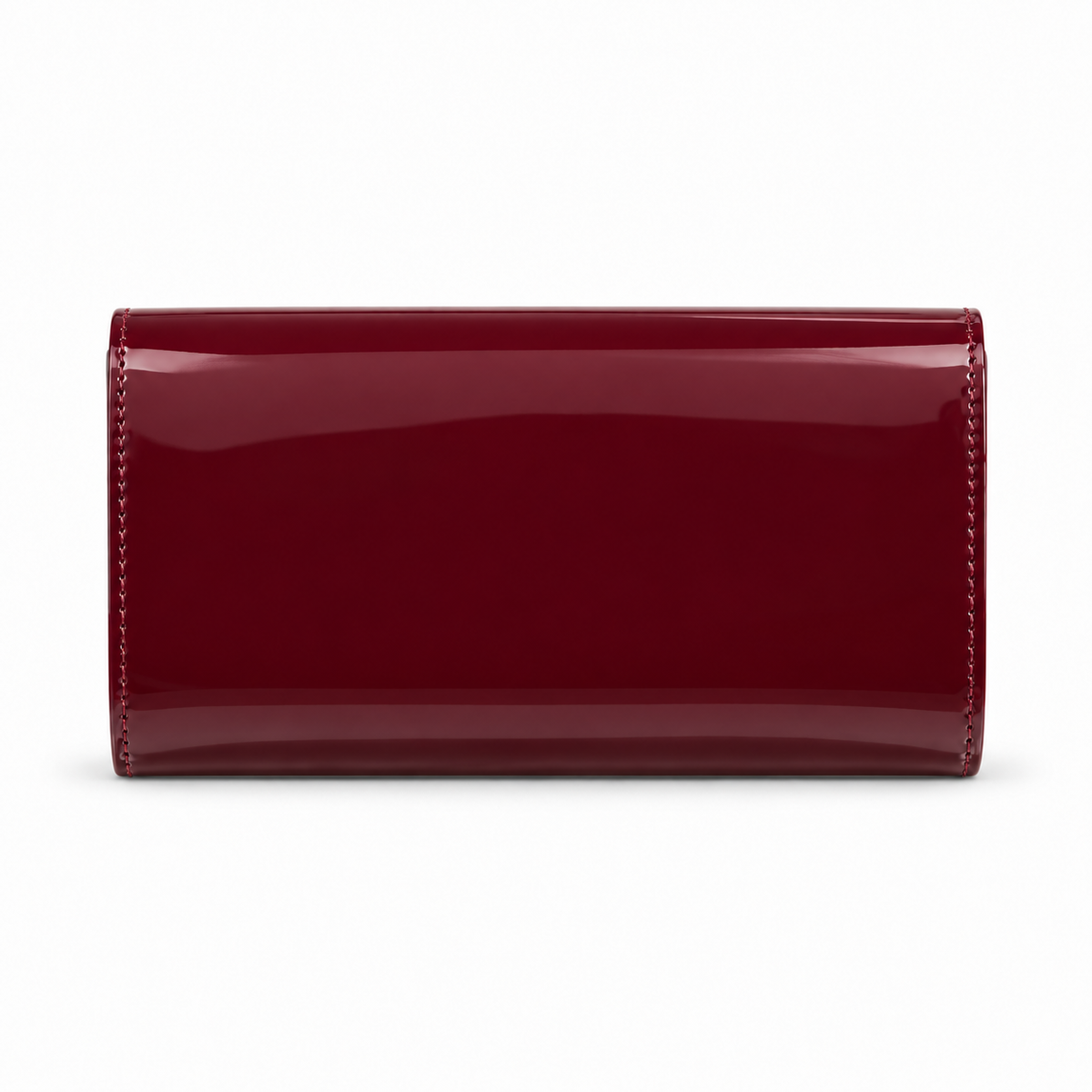 Glossy Burgundy Patent Envelope Clutch Bag