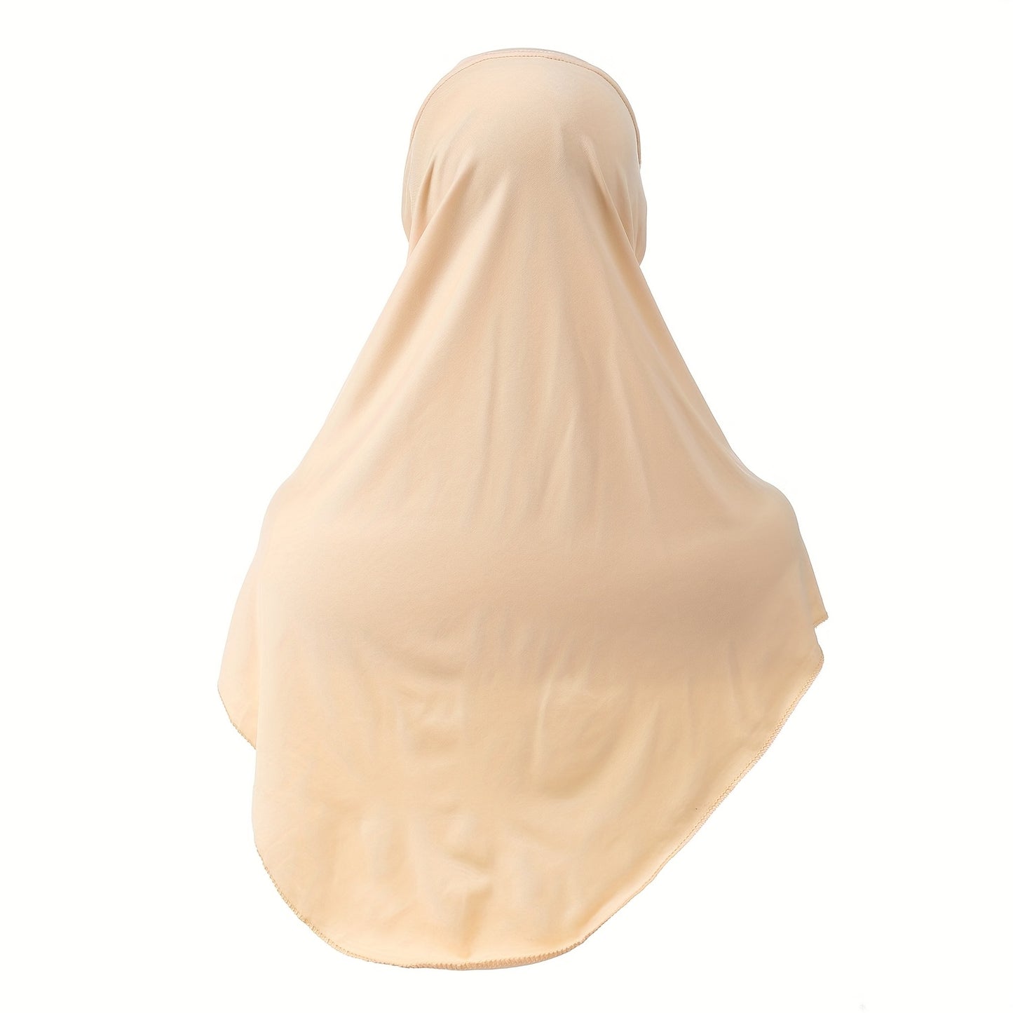 4pcs High Stretch Spandex Muslim Khimar Abaya, Ethnic Knit Hair Cap with Pullover - Solid Color Hijab, Religious Theme