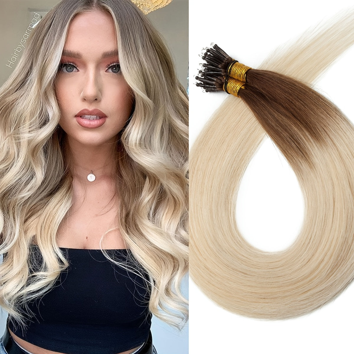 14-24 Inch 100% Remy Human Hair Extension Pre-bonded Micro Nano Rings