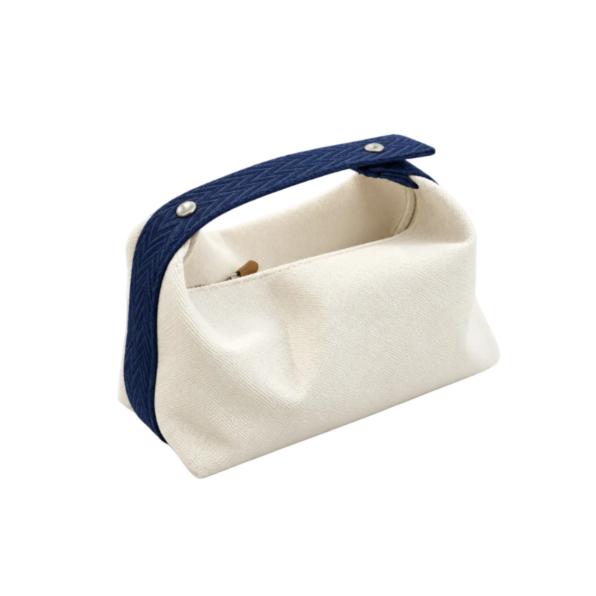 Ivory Canvas Bag With Blue Strap