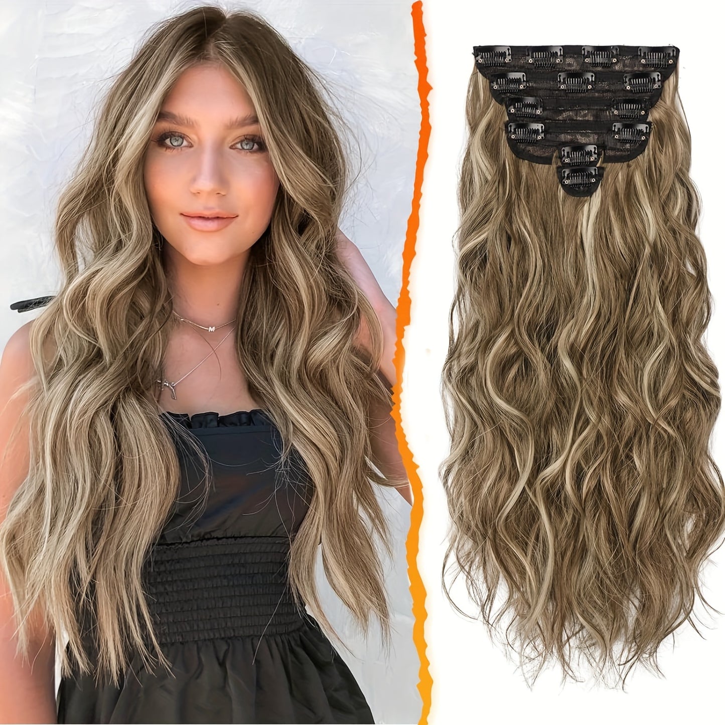 20 Inch Wavy Clip In Hair Extensions For Women