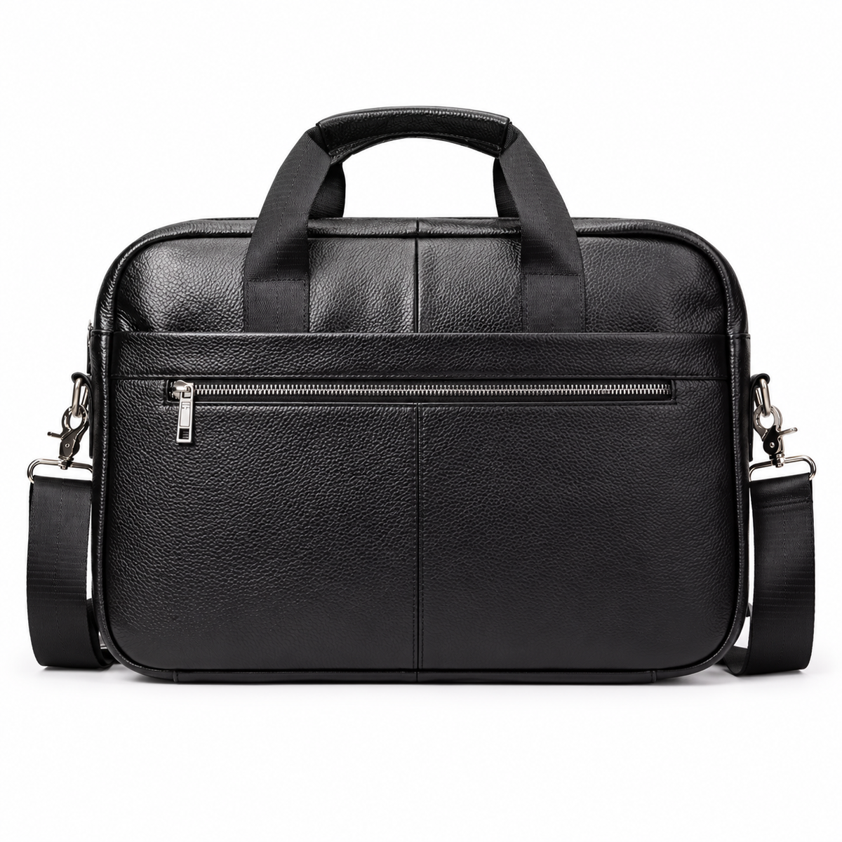 Classic Black Leather Briefcase For Professionals