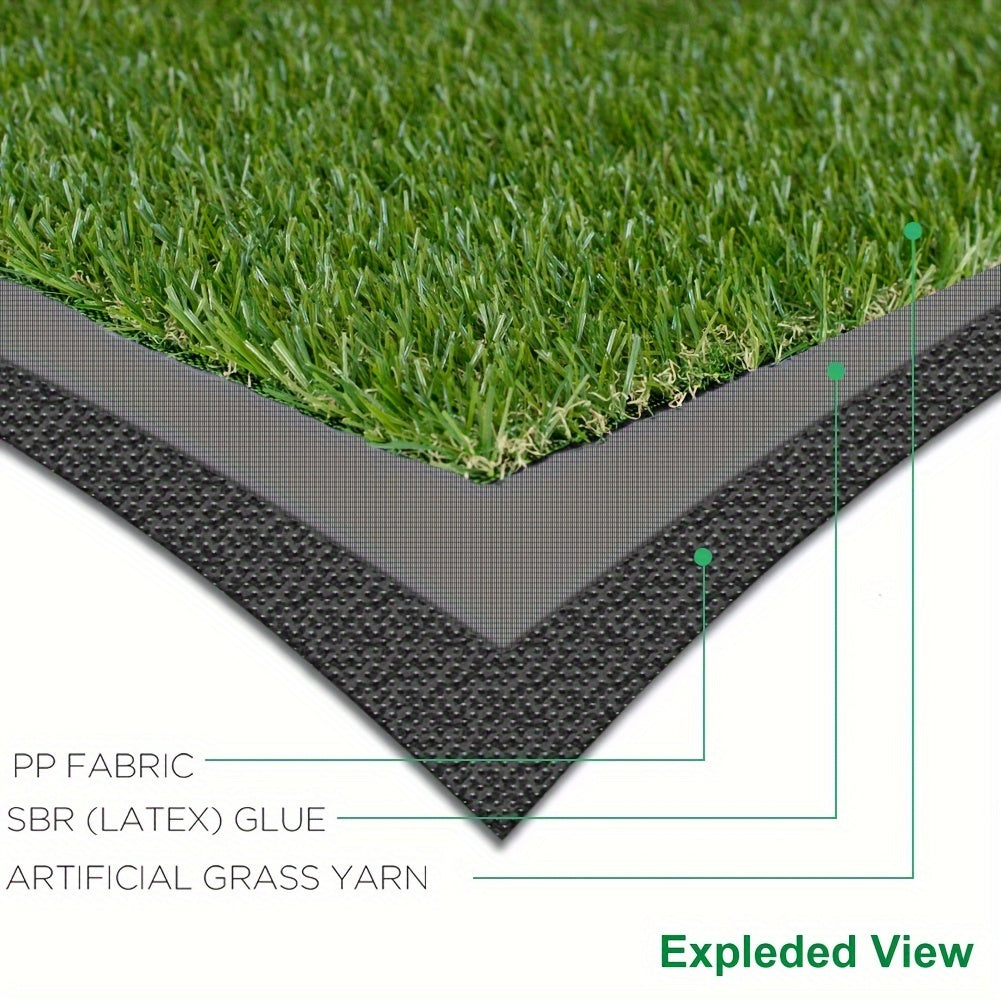 Artificial Grass Turf W'6ft, 0.8" Thick Realistic Synthetic Fake Grass Rug Height Soft Mat for Outdoor Lawn Landscape Indoor Balcony Camping
