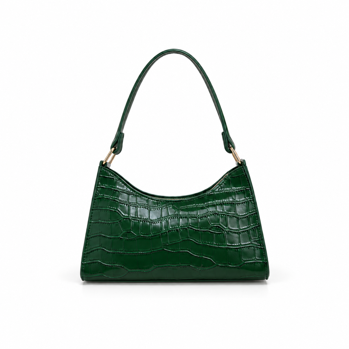 Emerald Croc Embossed Shoulder Handbag Purse