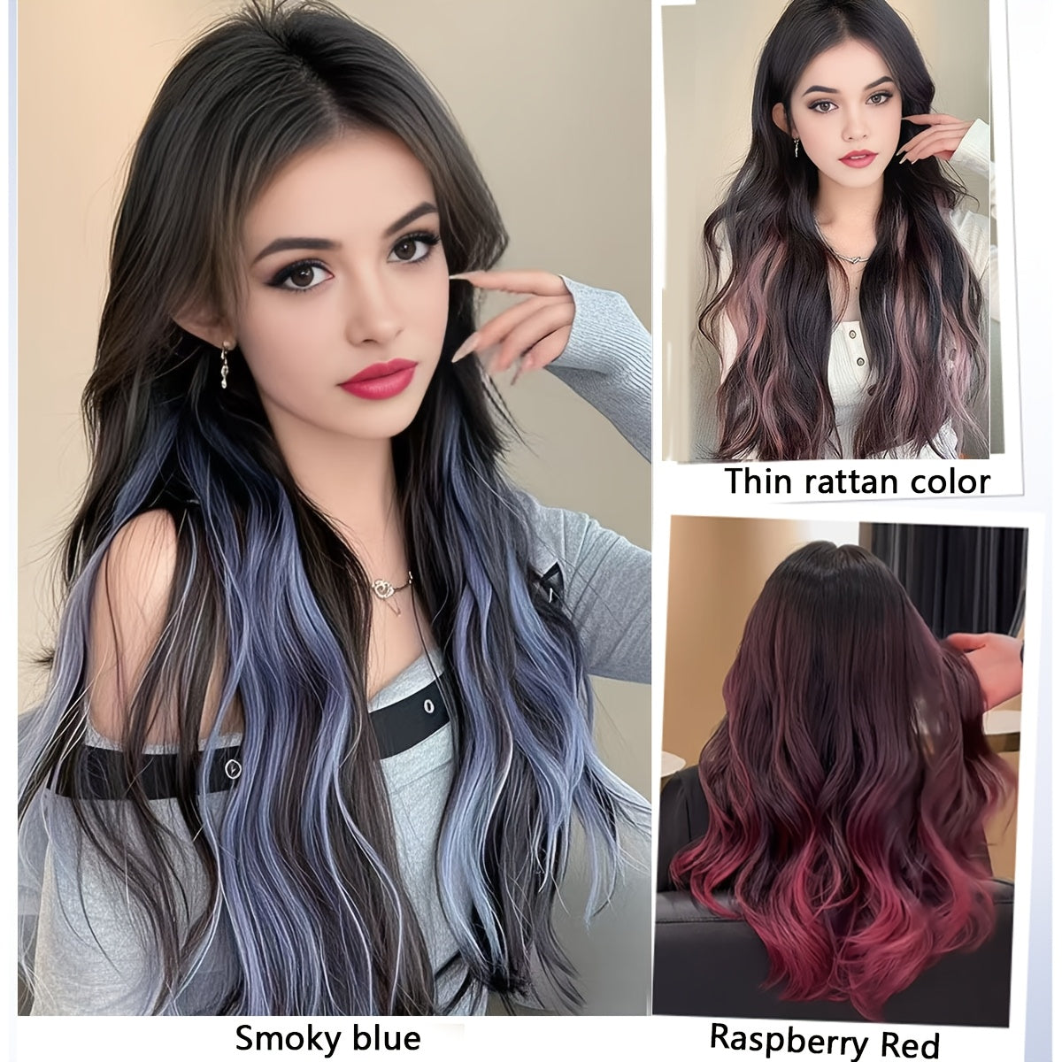 18 Inch Long Curly Clip-in Hair Extensions - Women's Versatile 4 Clip Design, Multi-color Optional, Suitable for Halloween and Christmas, New Year and other festive occasions, Easy to use