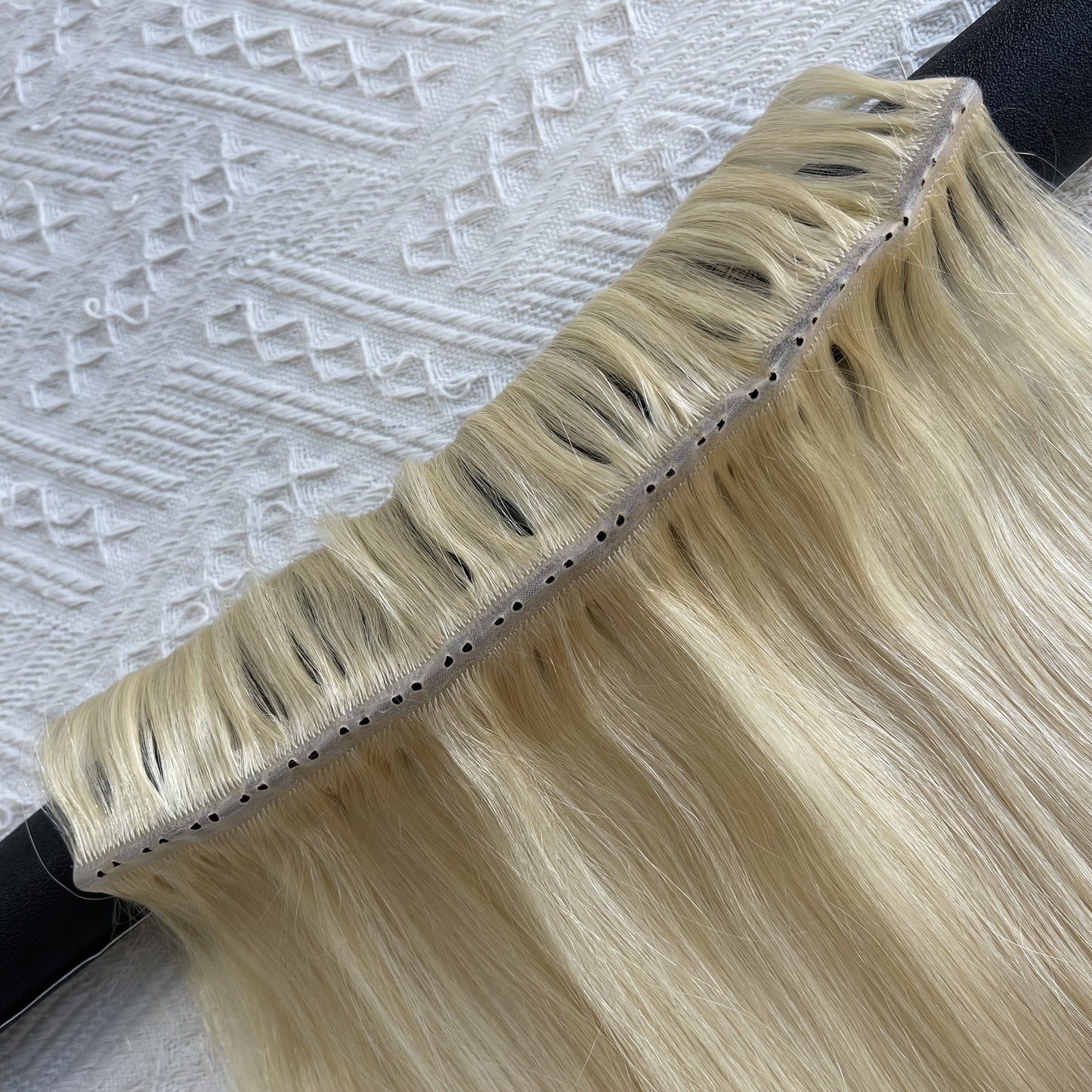 1pc Invisible Hole Human Hair Weft Extensions - Straight Blonde Double Side Weft for Women, 12" - 40g, 16" - 40g, 20" - 50g, 24" - 50g, Natural Hair, Hair Filling|Straight Hair Extensions|Invisible Hole Weft, Hair Wefts