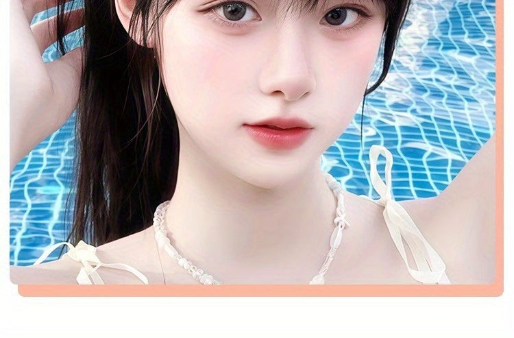 Women's 360° Coverage Synthetic Hairpiece with Middle Part Eight-Character Bangs