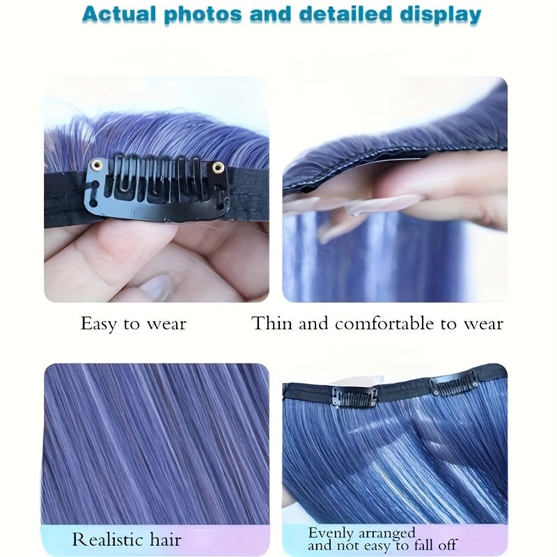 Surprisingly Colorful Hair Patches, Simple and Easy to Operate Straight Clip Style Hair Tie, Naturally Increasing Hair Volume, 20 Inches Long with 8 Color Options, Suitable for Daily Dressing