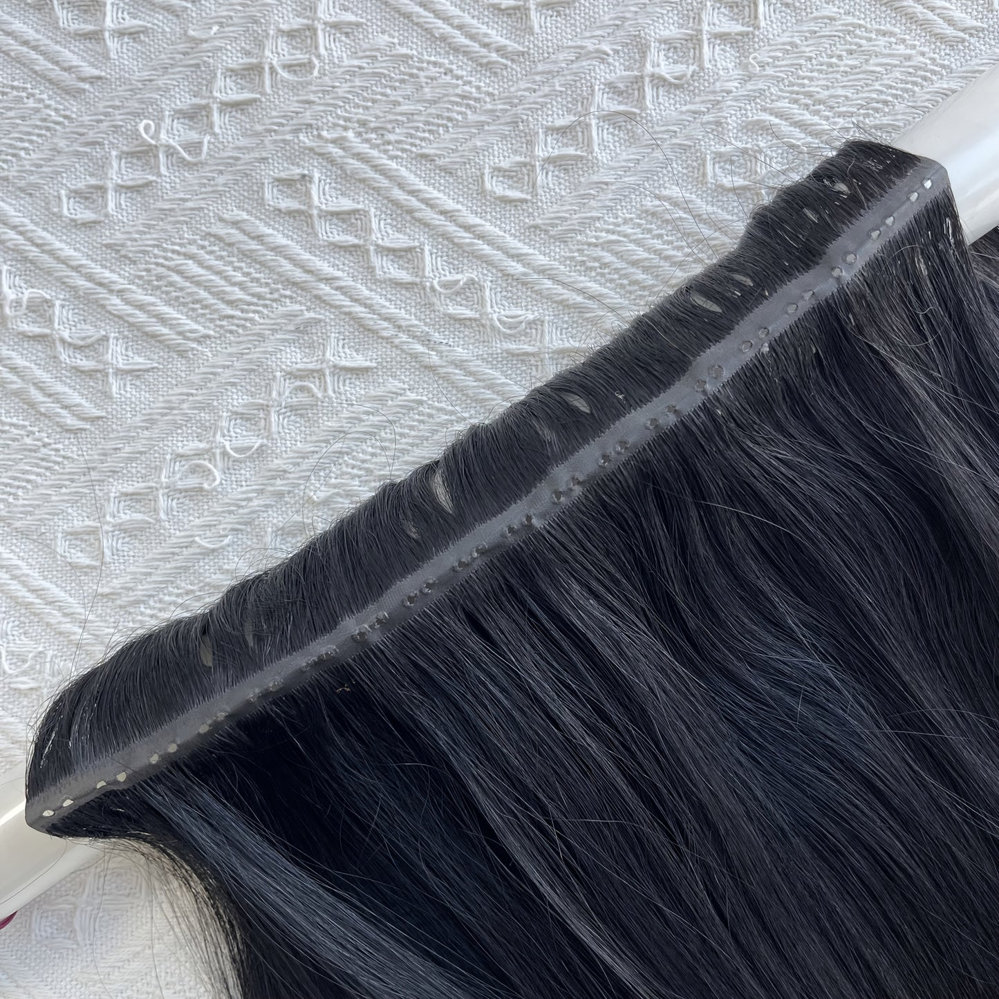 1pc Invisible Hole Human Hair Weft Extensions - Straight Blonde Double Side Weft for Women, 12" - 40g, 16" - 40g, 20" - 50g, 24" - 50g, Natural Hair, Hair Filling|Straight Hair Extensions|Invisible Hole Weft, Hair Wefts