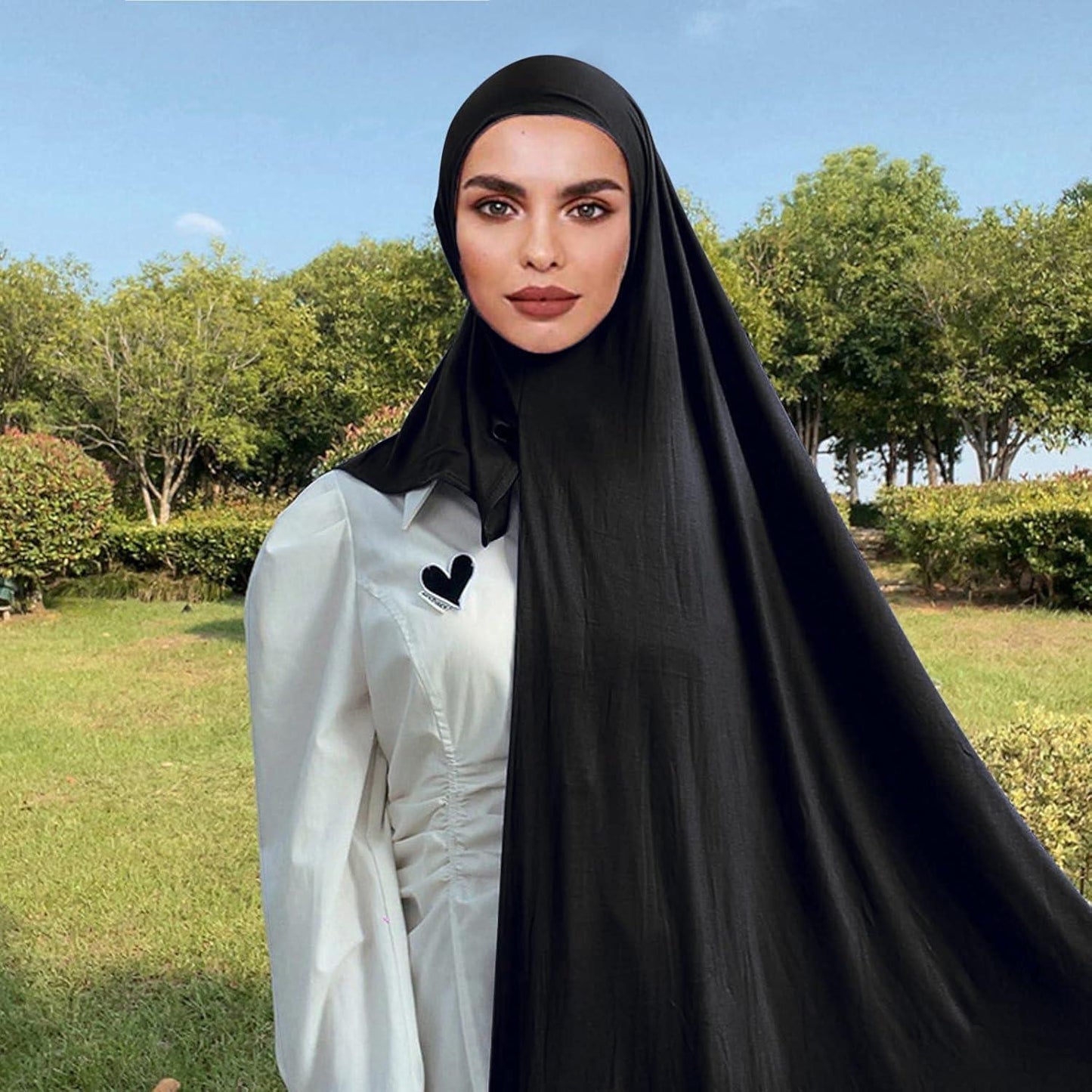 Muslim Hijab Scarf - Elegant Long Prayer Shawl, Lightweight Islamic Khimar Abaya for Women, Modest Muslim Clothing Accessory for Daily & Special Occasions - Easy-Care Hijab Scarf