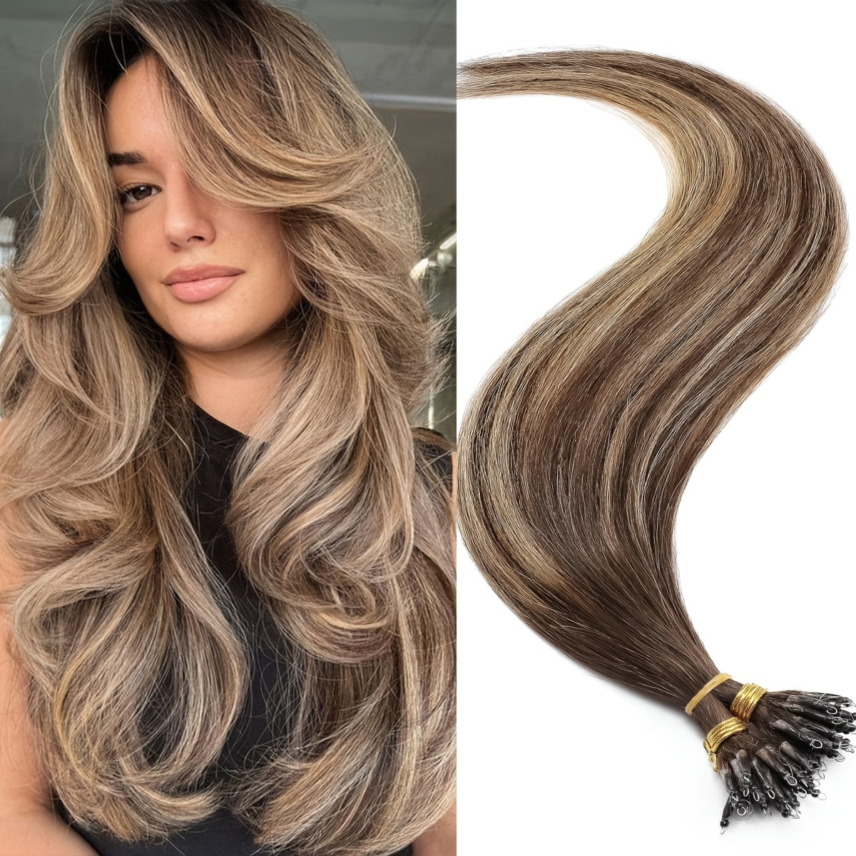 14-24 Inch 100% Remy Human Hair Extension Pre-bonded Micro Nano Rings