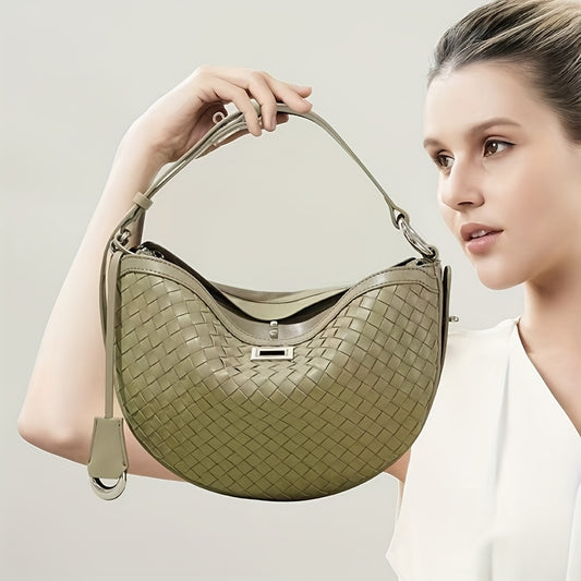 Single Shoulder Armpit Woven Bag, New Crescent Shaped Bag, Fashionable Casual Handbag, Crossbody Bag, Single Shoulder Bag