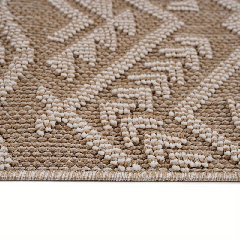 Collection 8x10 Traditional Geometric Pattern Area - Stain-Resistant Non-Shedding Synthetic Fiber, & Pet-Friendly Indoor/Outdoor with Backing, Low Pile (0.28") for Living Room Medium Rugs, Patio, Entryway