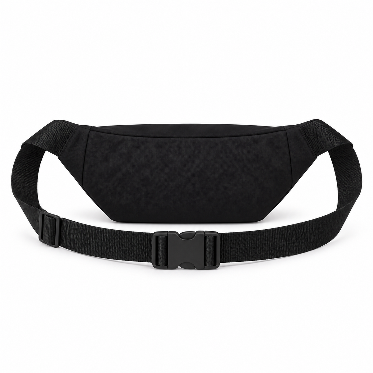 Black Waist Bag With Gold Zippers