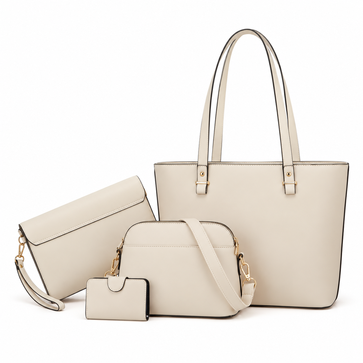 Elegant Ivory Four Piece Handbag Set