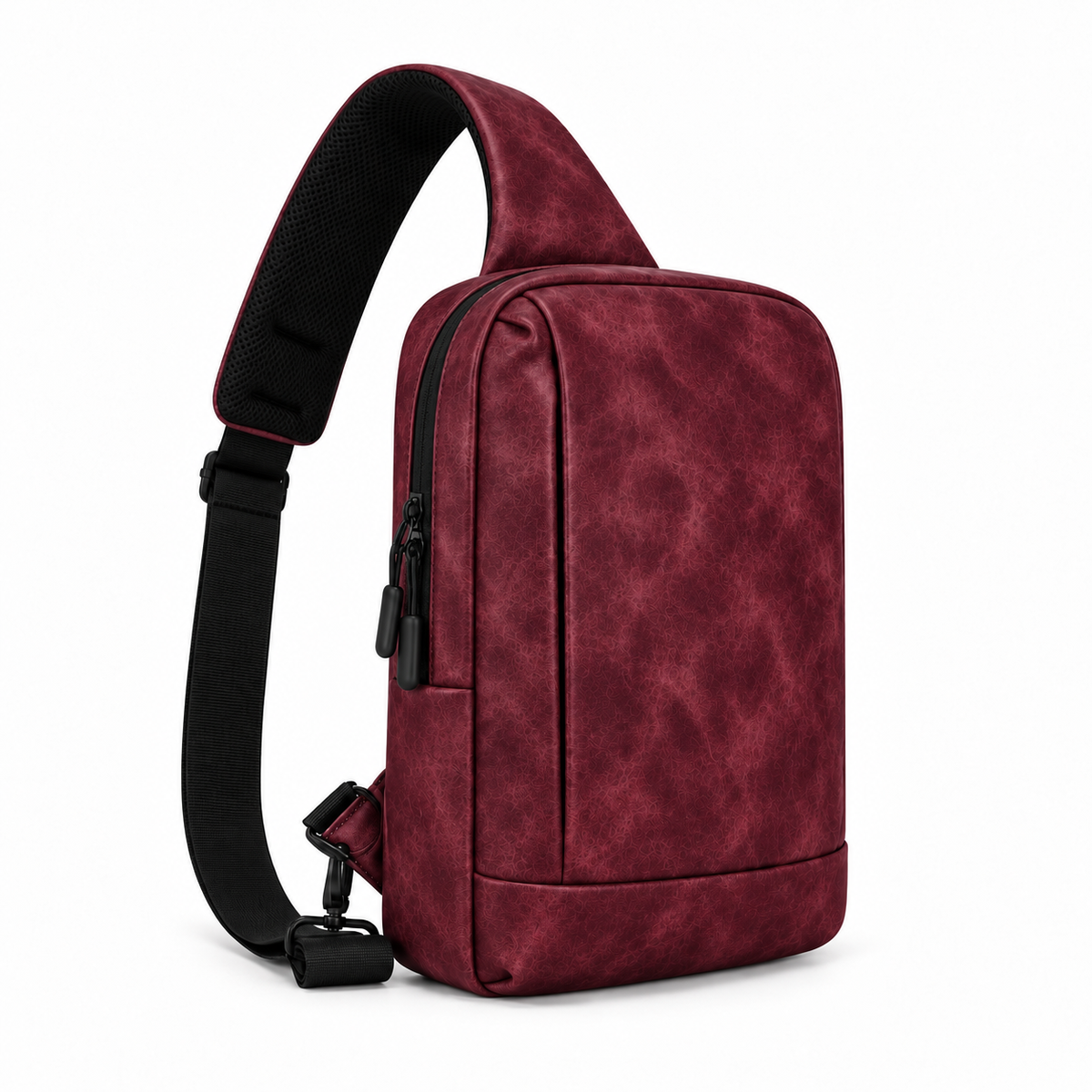 Maroon Textured Crossbody Sling Bag