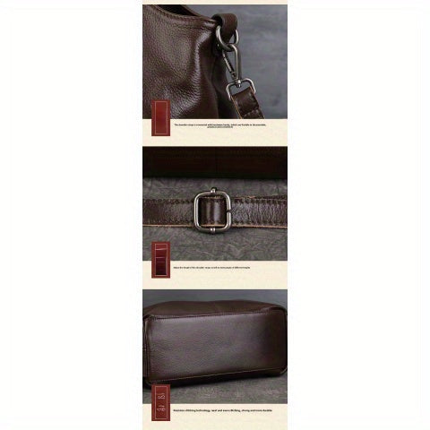 Multi-Functional Messenger Handbag, High-End Genuine Leather Women's Bag, Ethnic Fashion Layer Cowhide Large-Capacity Tote Bag