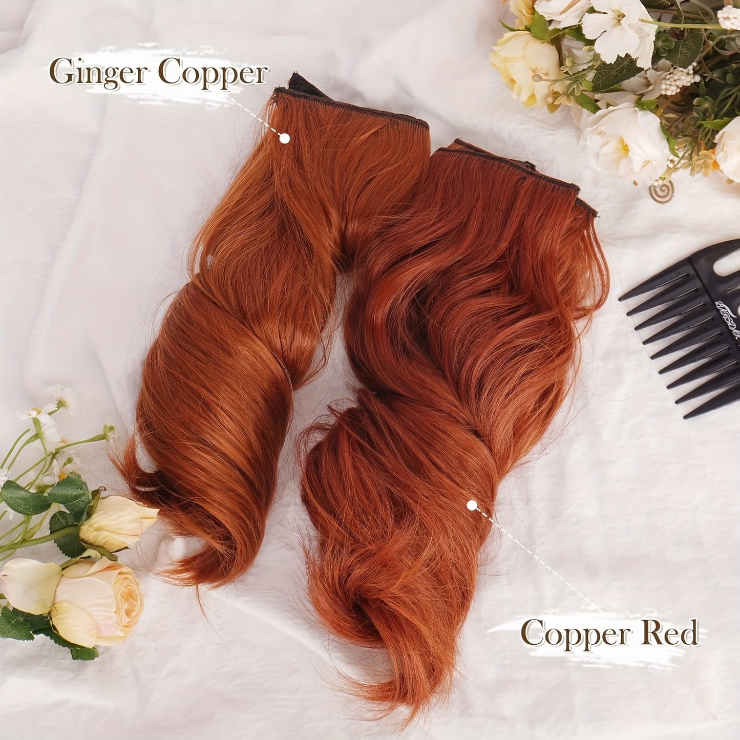 FESHFEN 6pcs Clip-In Hair Extensions, 12 Inch/30cm, Short Wavy Clip-In Extensions, Suitable for Women Halloween/Cosplay/Daily Wearing, Full Head, Thick Synthetic Clip Hair Extension - Brown