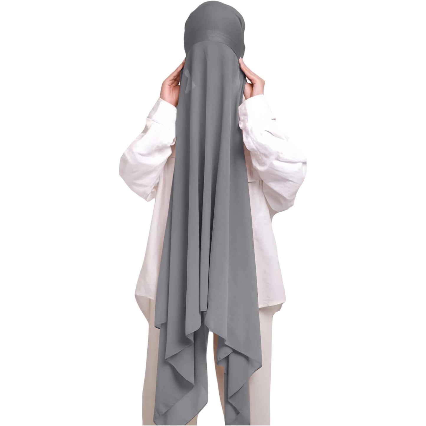 Instant Hijab Khimar Abaya - Elegant Islamic Prayer Veil with Tie Back Undercap, Lightweight Chiffon Fabric for Women, Quick Setup Modest Clothing for Travel, Work, Everyday