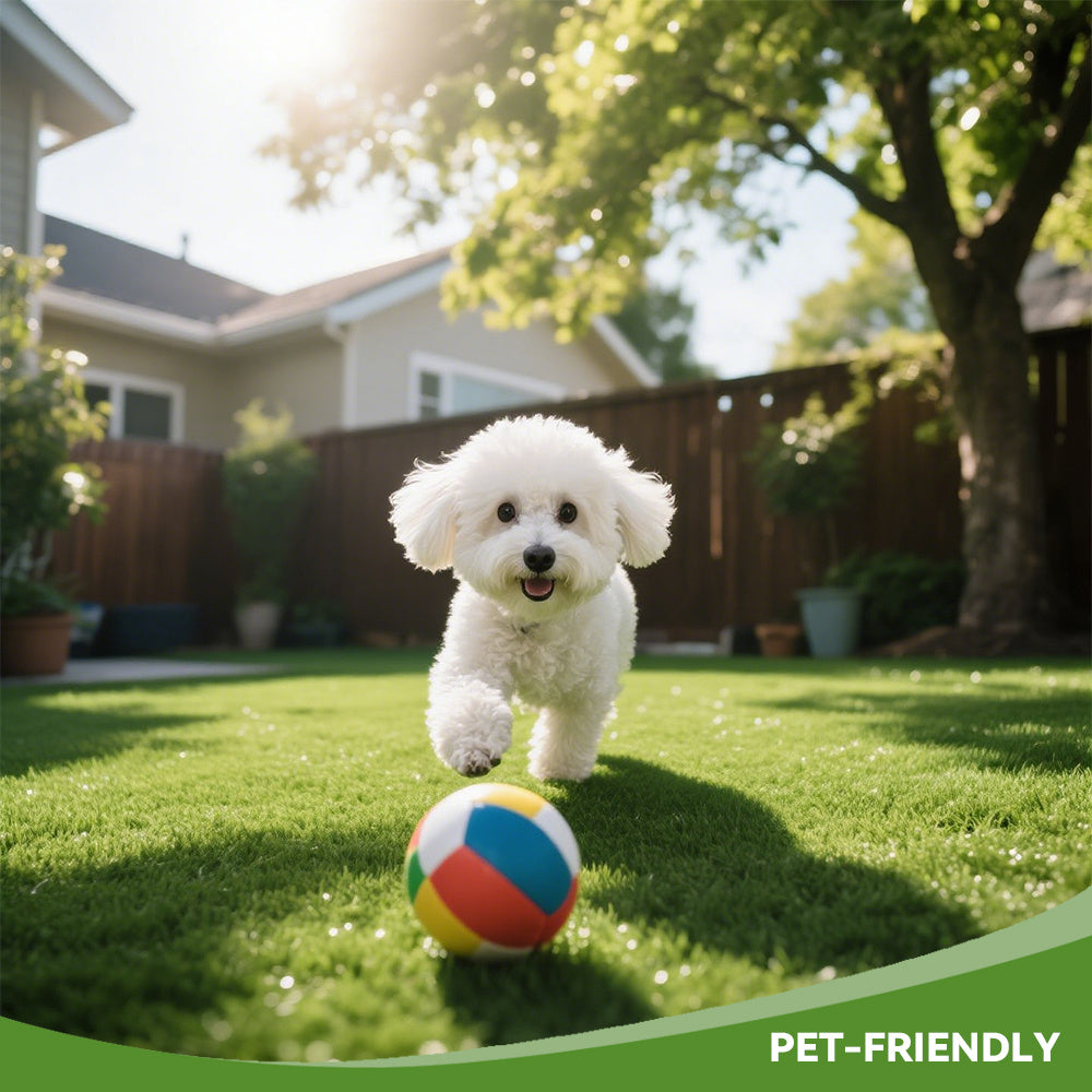 High-Realistic Artificial Grass Turf with Rubber Backing – Soft Fake Grass, No Watering/Mowing/Fertilizing, Saves Time & Water, Year-Round Green, Ideal for Indoor/Outdoor, Yard, Balcony, Thanksgiving decorations, Christmas