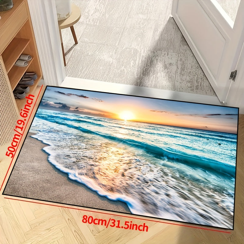 1pc of a Non-Slip Rug That Can Be Washed in a Machine, Suitable for Entryways, Living Rooms, And Bedrooms, As Well As Outdoor Patios And Garden Areas. It Serves As a Decorative Carpet for Home And Room Enhancement