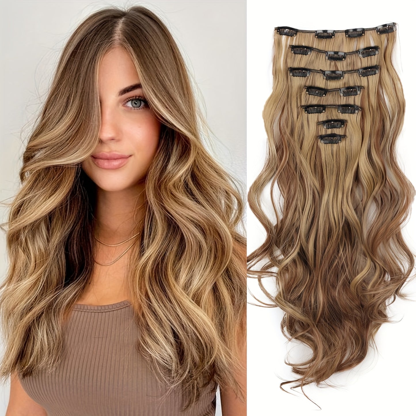 Fashionable Curly Hair with Highlights, Long Hair Extension Wefts, Made of High-heat-resistant Synthetic Material, Suitable for Daily Wear, Adds Volume, Perfect for Halloween