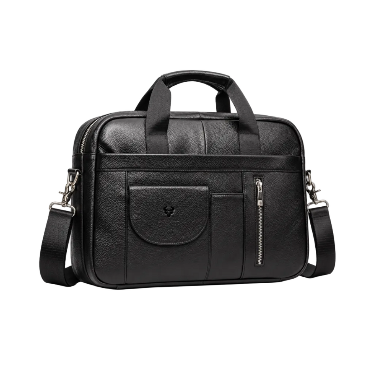 Classic Black Leather Briefcase For Professionals