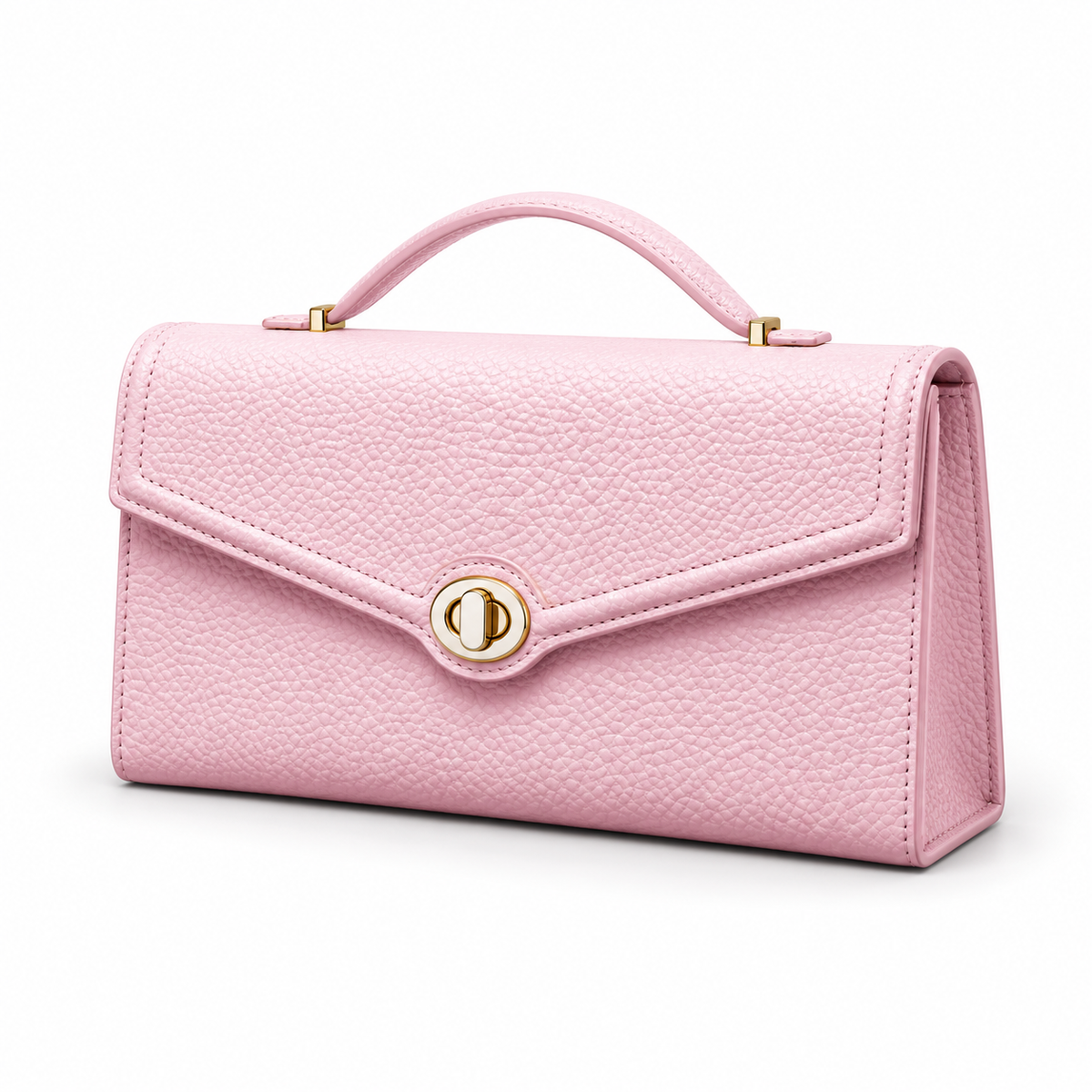 Elegant Pink Envelope Clutch With Handle
