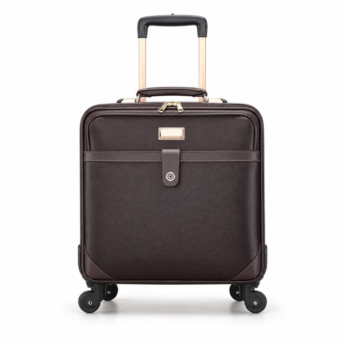 Brown Business Trolley Bag With Wheels