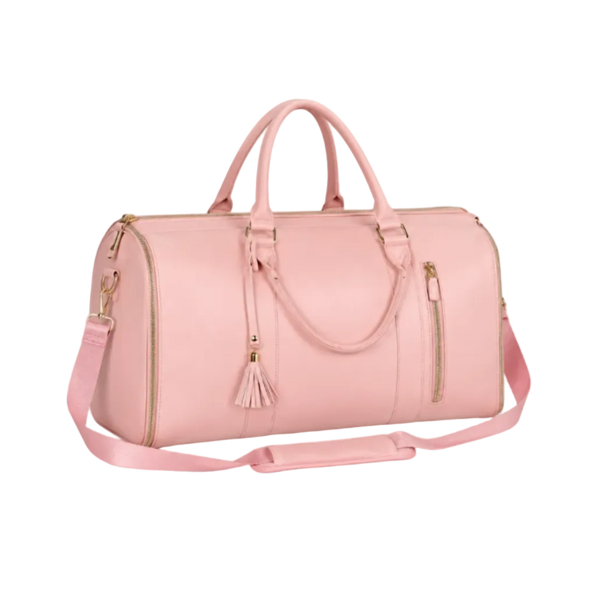 Pink Convertible Garment Duffel Overnight Bag
