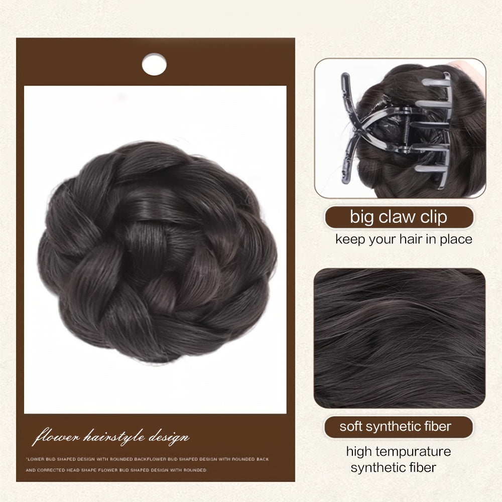 Lazy Hair Bun Maker with Claw Clip - Synthetic upgraded claw clip hair bun Elegant High-Temperature Fiber Hairpiece for Women, Easy-to-Use, No Tools Required, Perfect for Casual Styles, Hair Accessories for Women