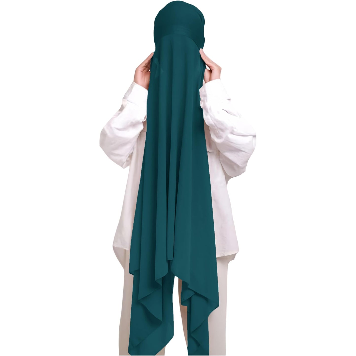 Instant Hijab Khimar Abaya - Elegant Islamic Prayer Veil with Tie Back Undercap, Lightweight Chiffon Fabric for Women, Quick Setup Modest Clothing for Travel, Work, Everyday